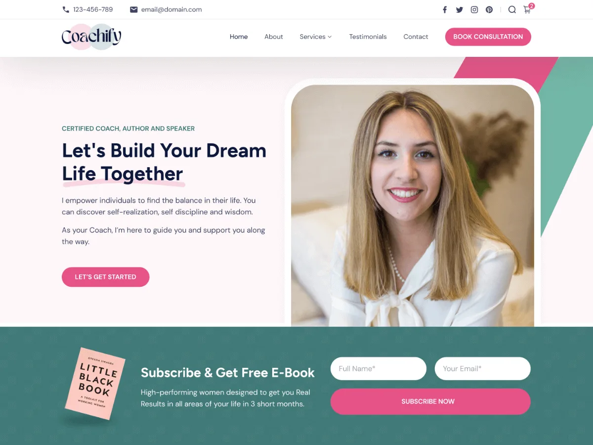 Coachify web sitesi teması özellikleri ve kullanım alanları