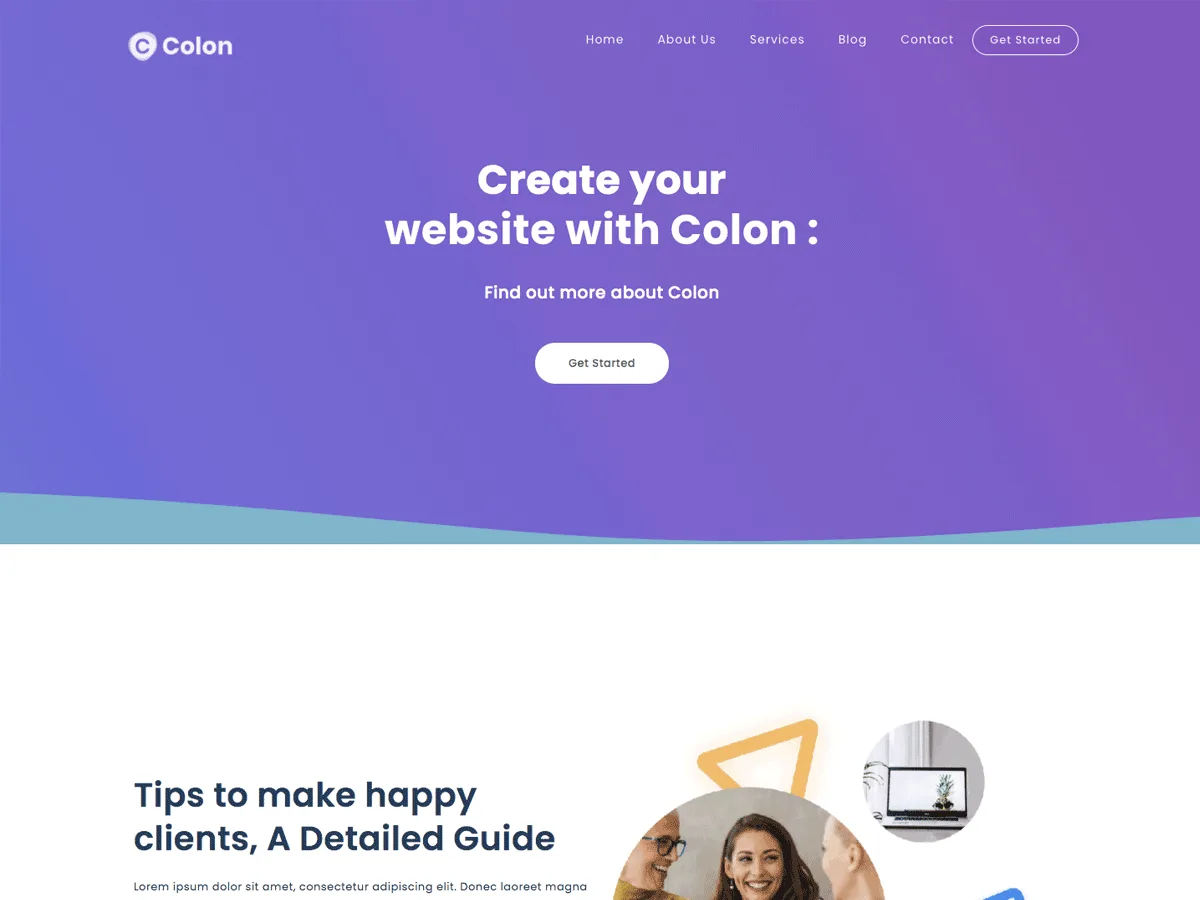 Colon web sitesi teması önizlemesi