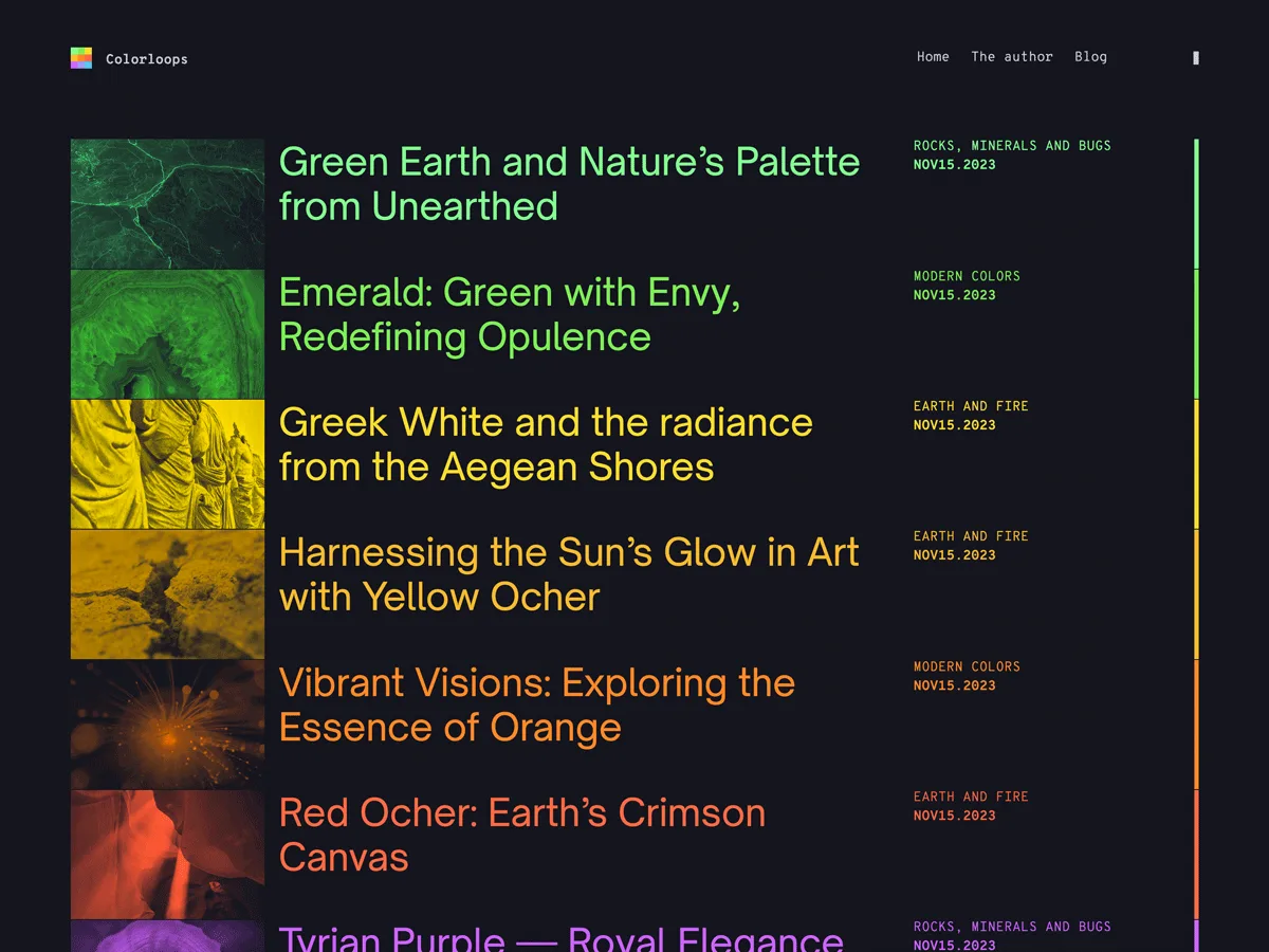 Colorloops teması ile renkli ve minimalist blog tasarımı
