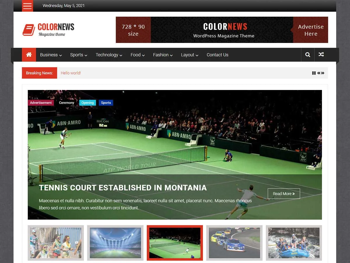 ColorNews web sitesi teması önizlemesi
