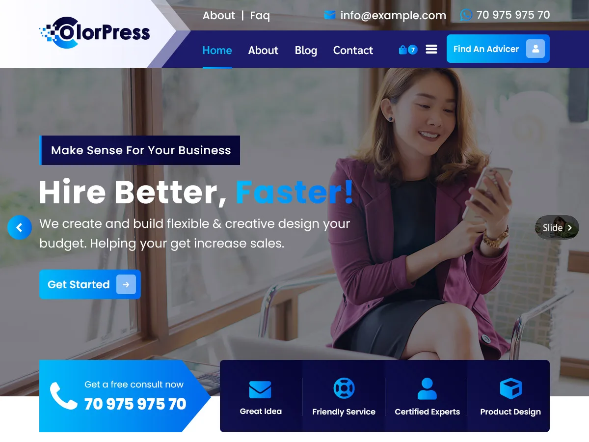 ColorPress web sitesi teması önizlemesi