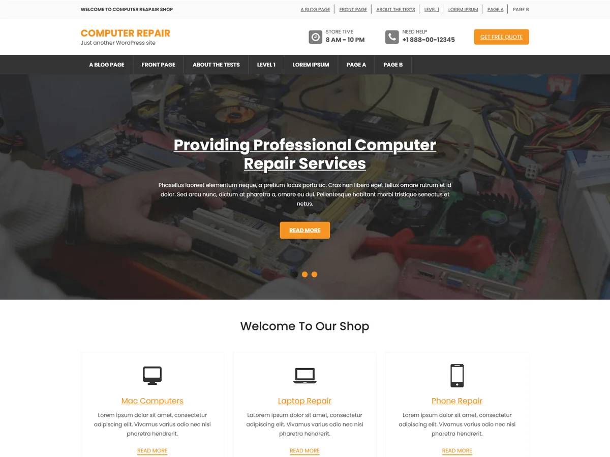 Computer web sitesi temasının duyarlı tasarımını gösteren bir görsel