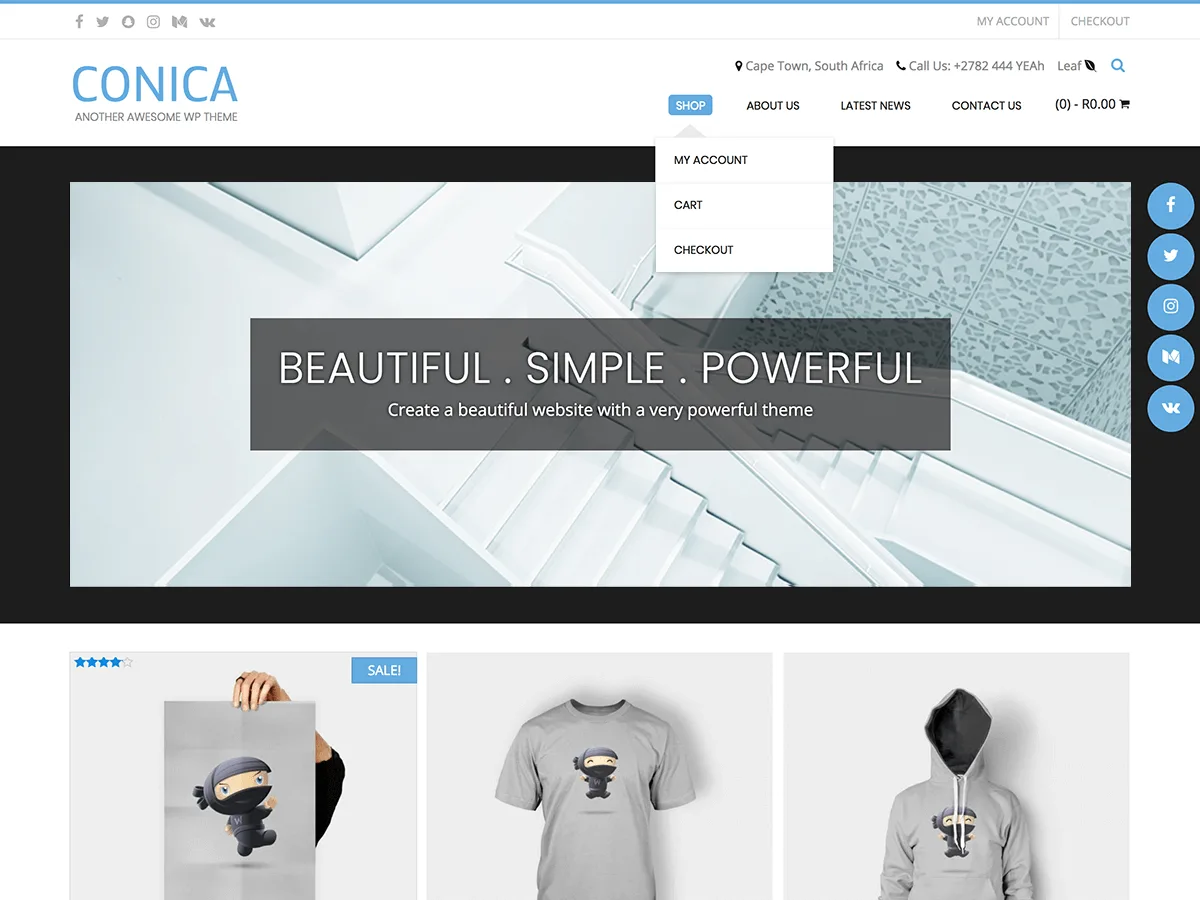 Conica web sitesi teması önizlemesi