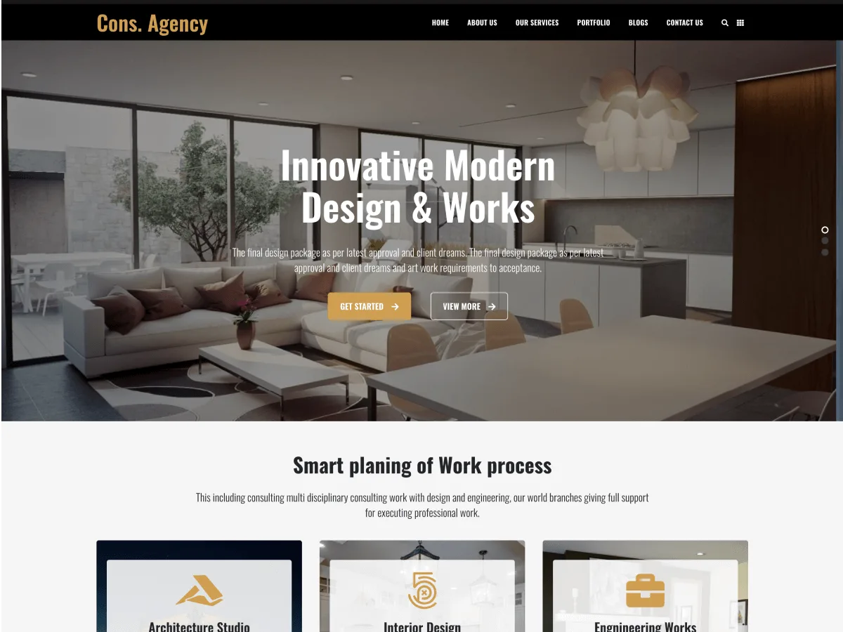 Constructions Agency web sitesi teması önizlemesi