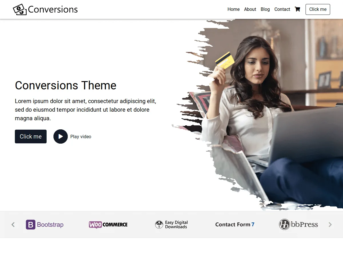 Conversions web sitesi teması önizlemesi