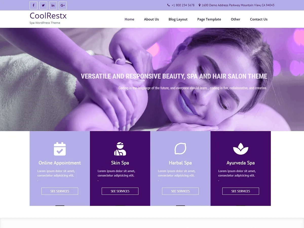 Coolrestx web sitesi teması önizlemesi