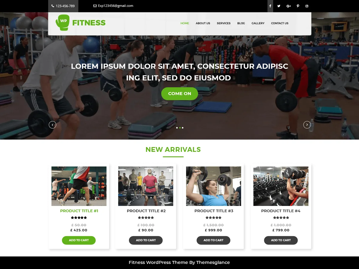 Core Fitness web sitesi teması önizlemesi