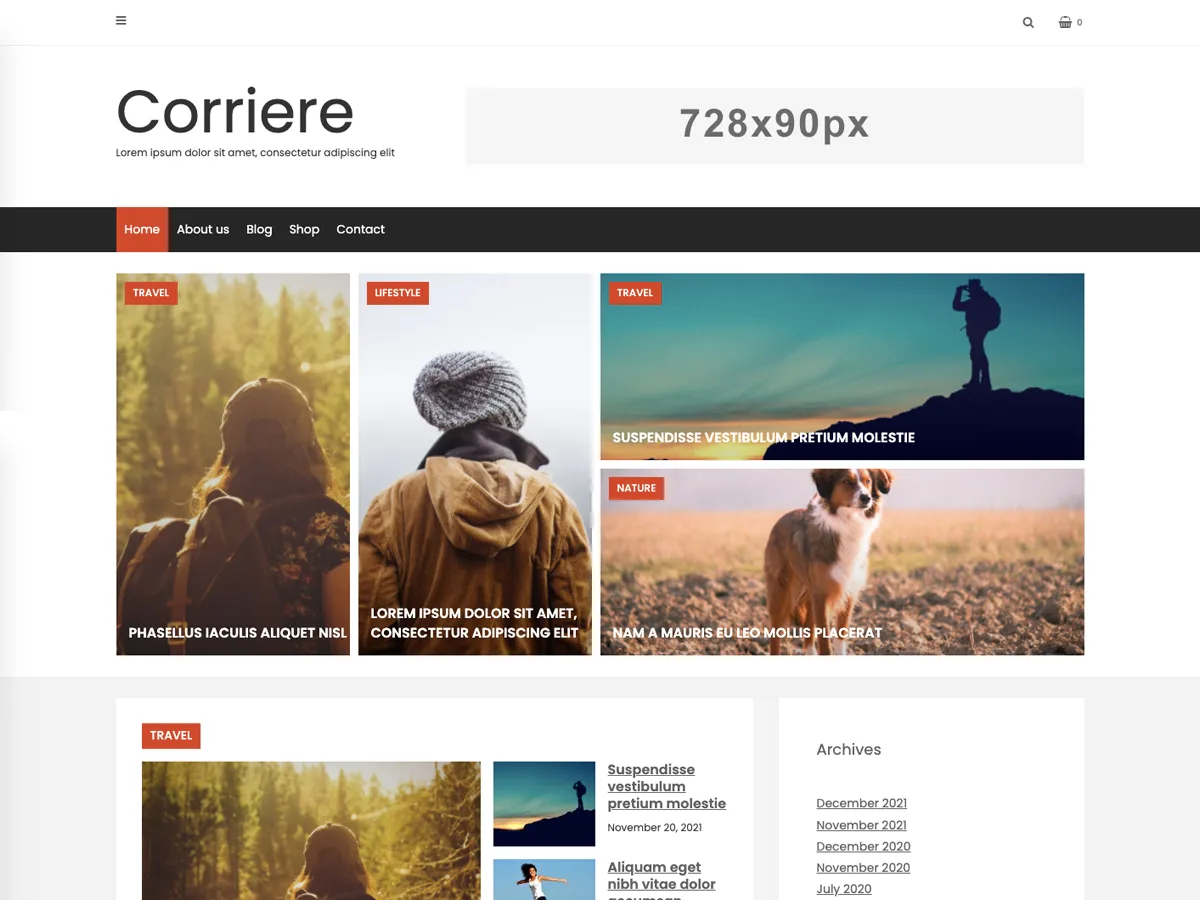 Corriere web sitesi teması ile gazete ve dergi sitesi tasarımı