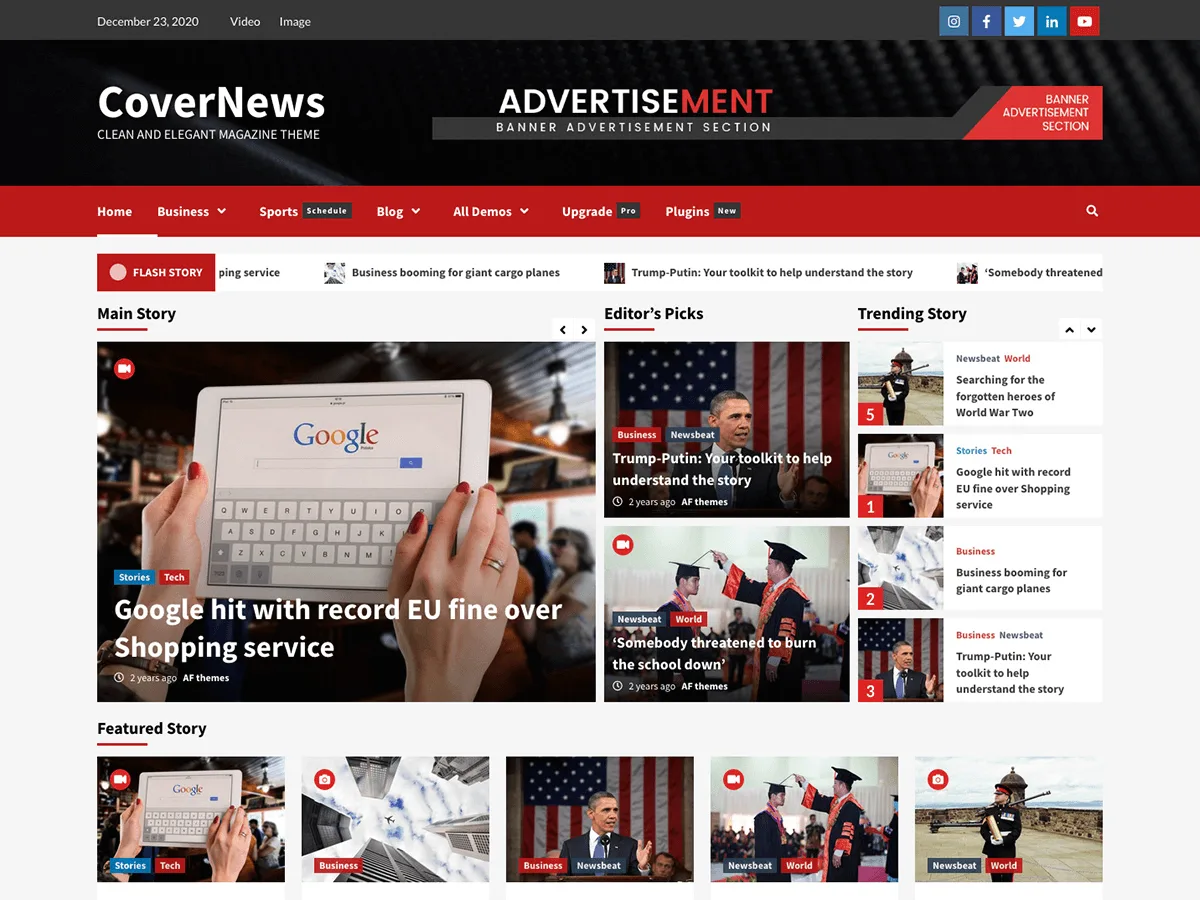 CoverNews WordPress theme for blogs and magazines