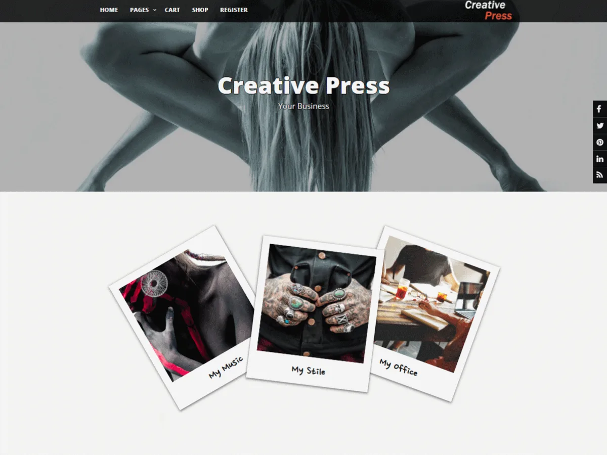Creative Press web sitesi teması önizlemesi