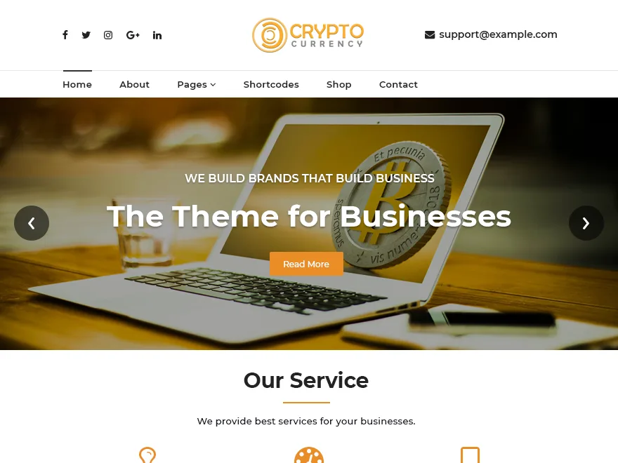 Cryptocurrency Exchange web sitesi teması önizlemesi