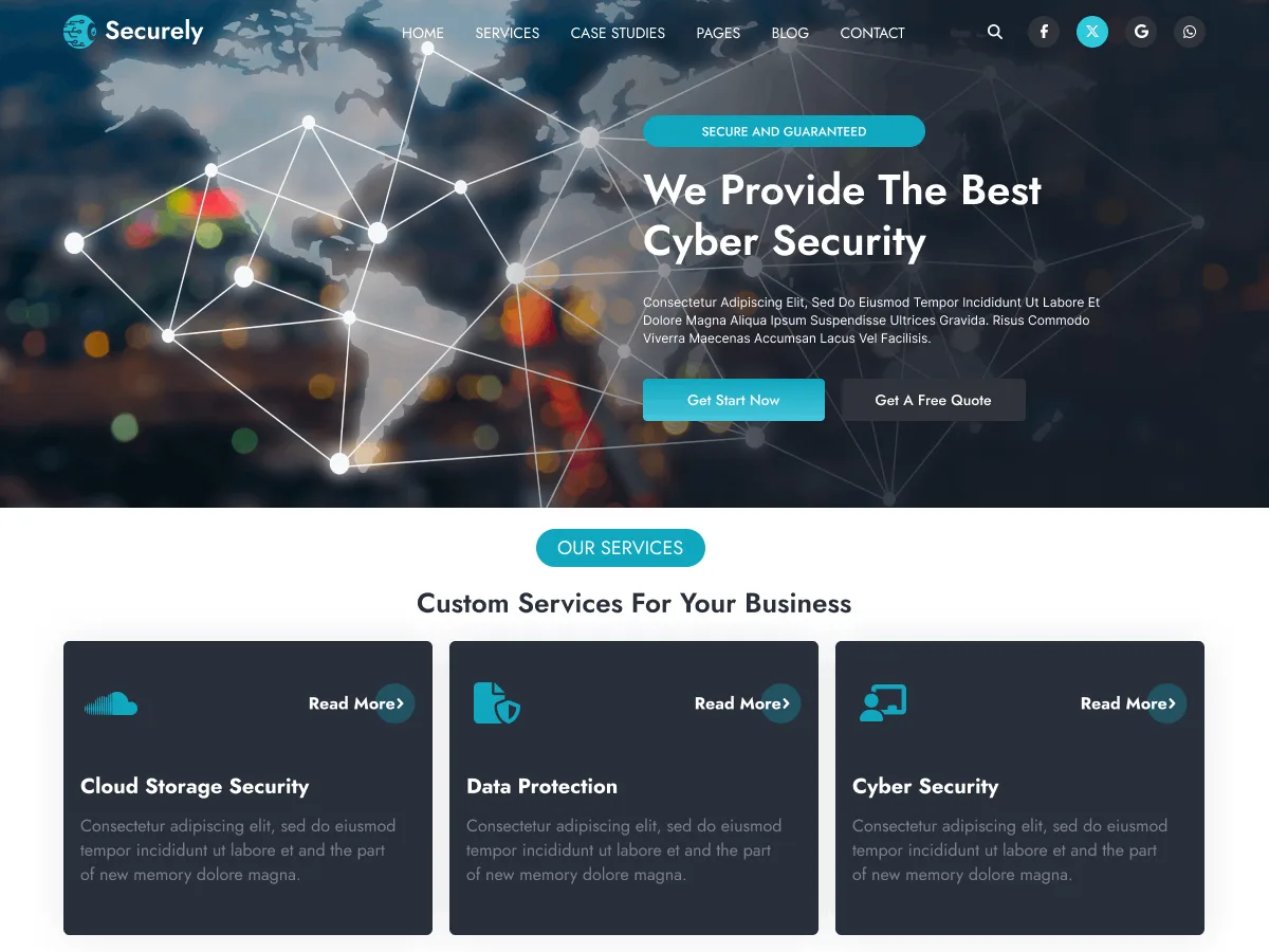 Cyber Security Blocks web sitesi teması önizlemesi