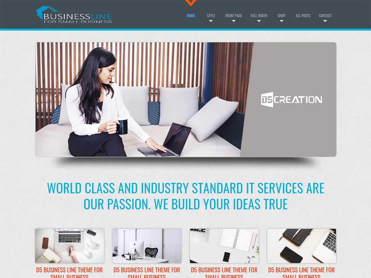 D5 Business Line web sitesi teması önizlemesi