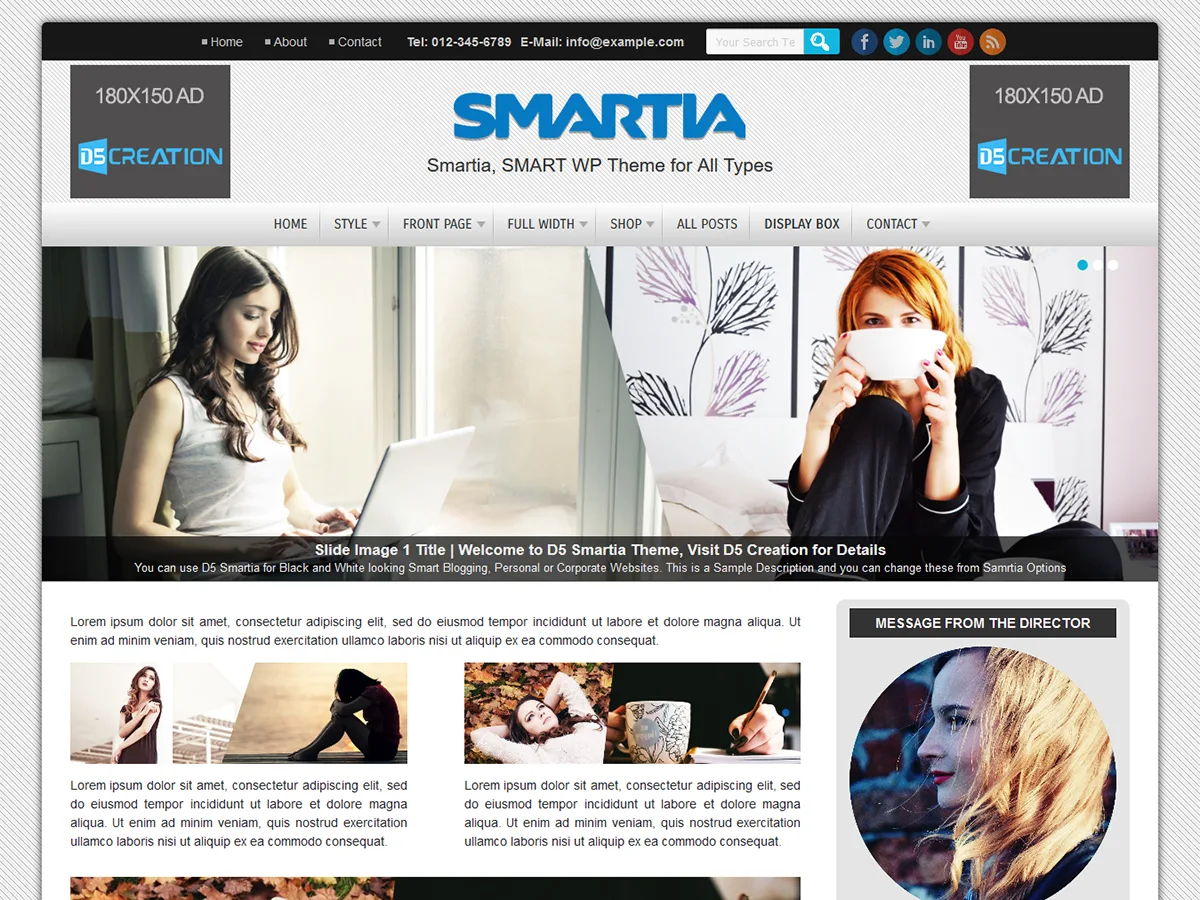 D5 Smartia web sitesi teması önizlemesi
