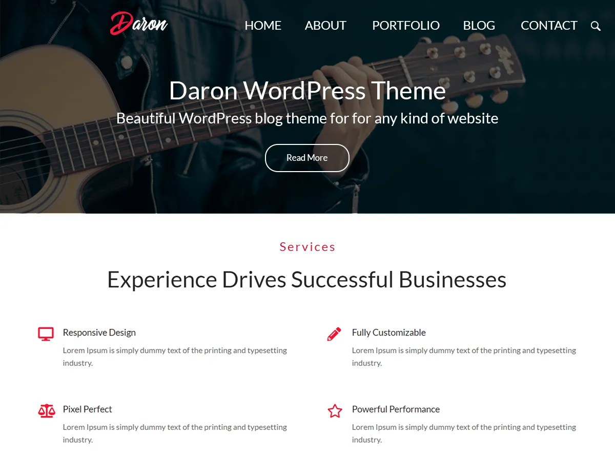 Daron web sitesi teması önizlemesi