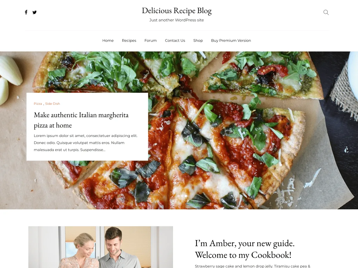 Delicious Recipe Blog web sitesi teması görseli