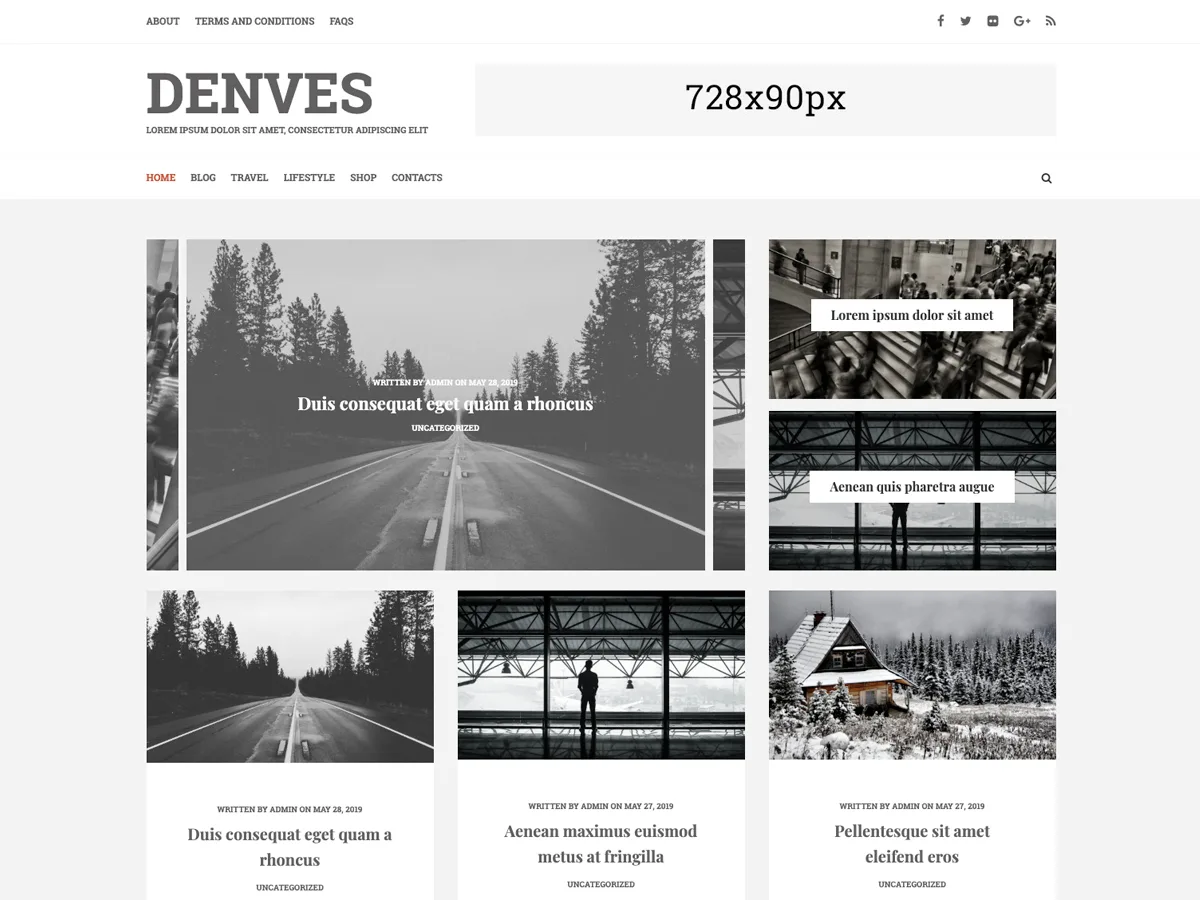 Denves Lite web sitesi teması önizlemesi