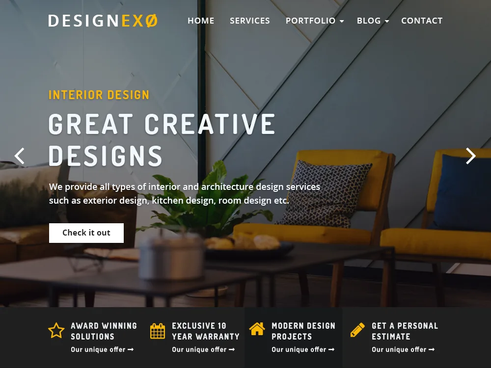 Designexo web sitesi teması
