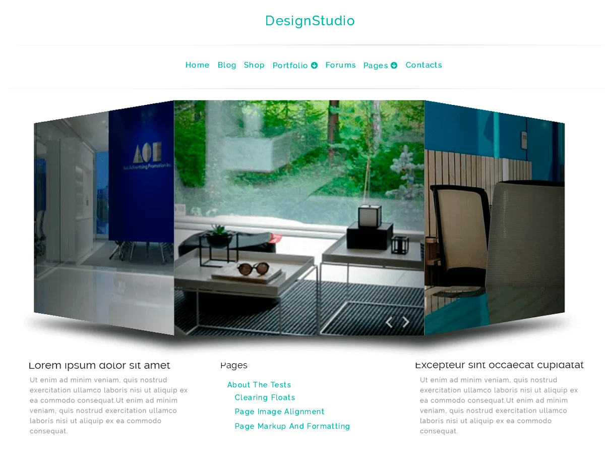 DesignStudio web sitesi teması önizlemesi
