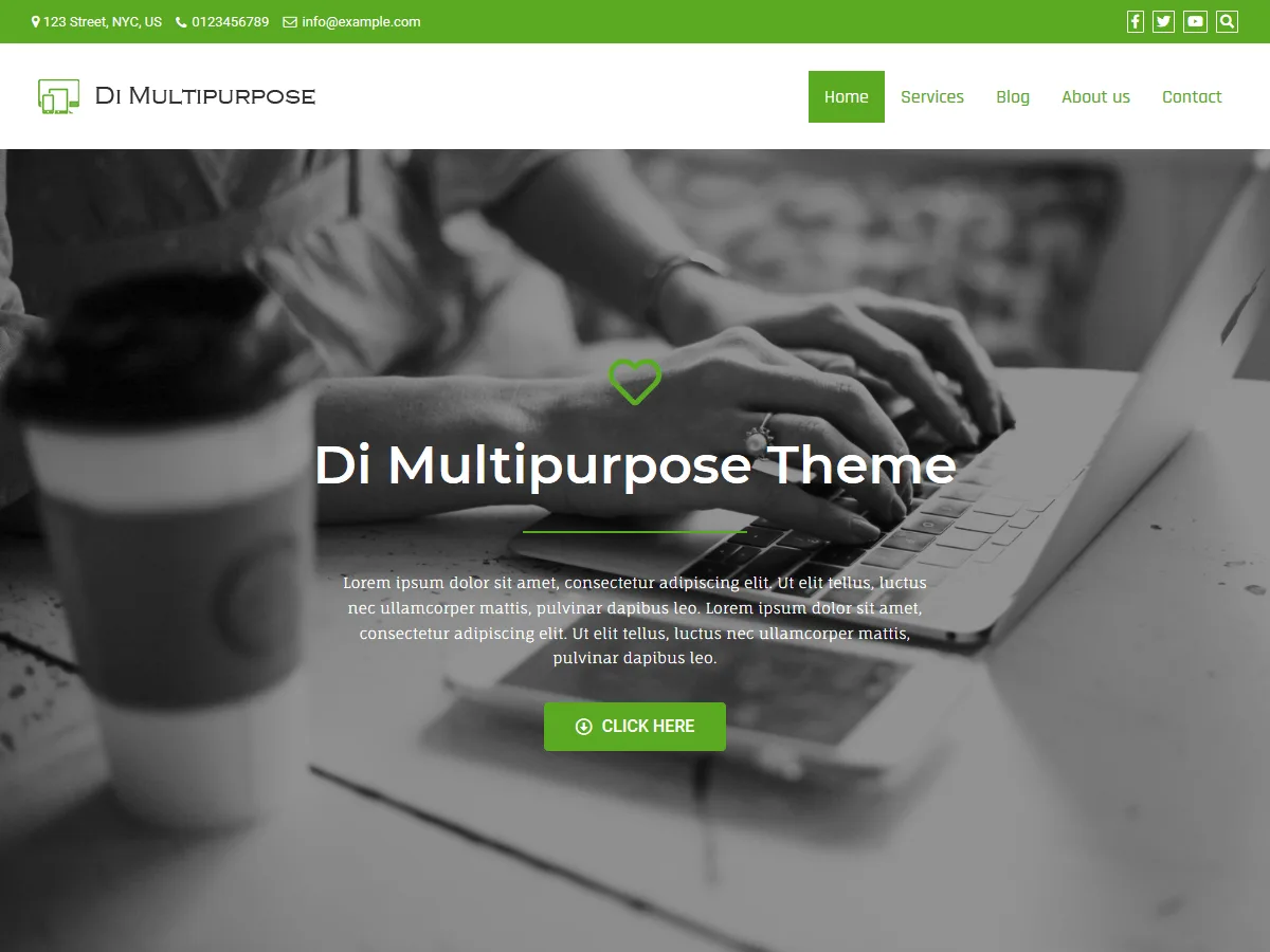 Di Multipurpose web sitesi teması önizlemesi