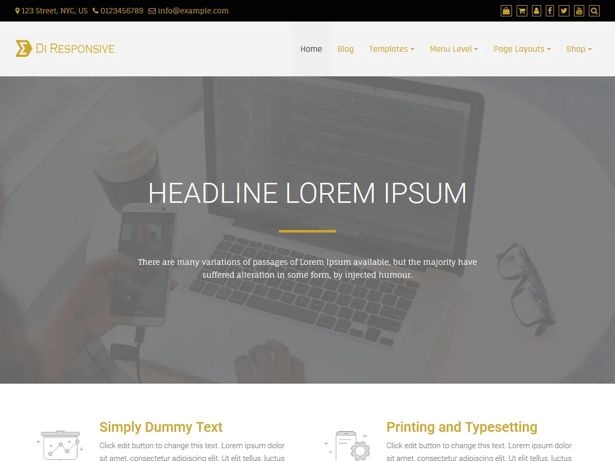 Di Responsive web sitesi teması önizlemesi