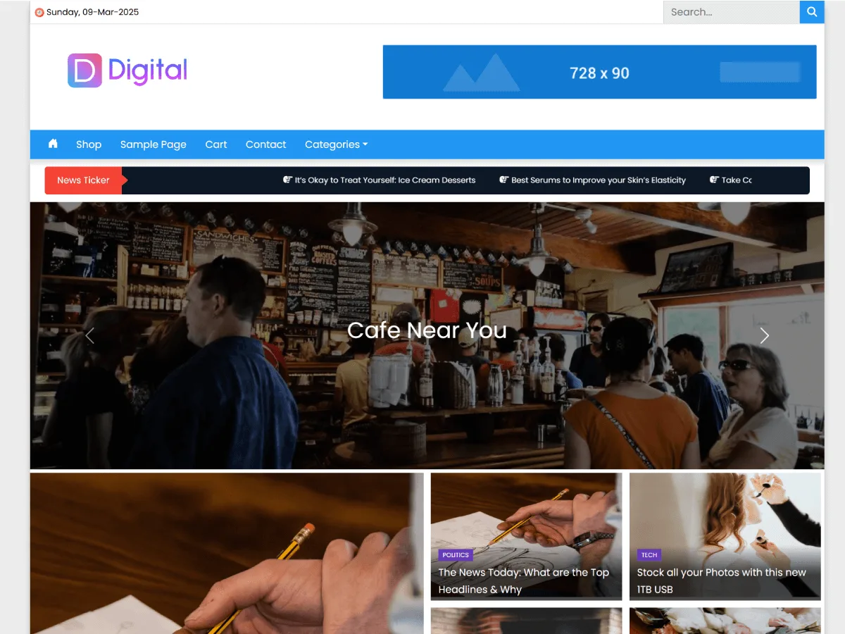 Digital web sitesi teması önizlemesi