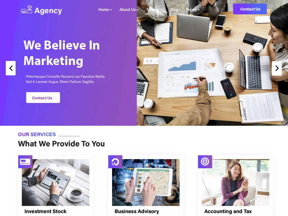 Digital Marketing Agency web sitesi teması önizlemesi