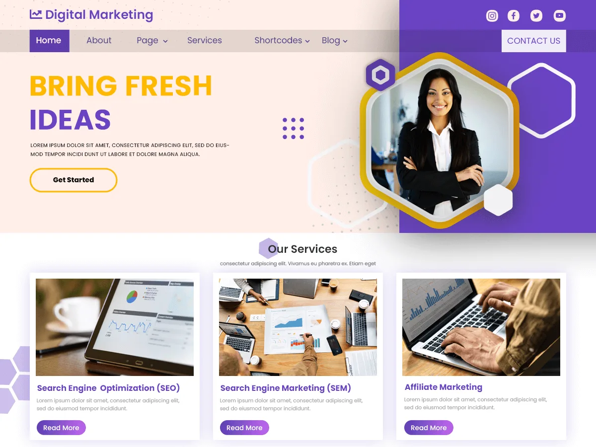 Digital Marketing Expert web sitesi teması önizlemesi