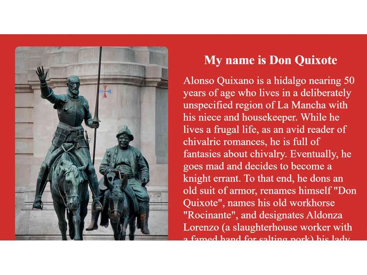 Don Quijote web sitesi teması önizlemesi