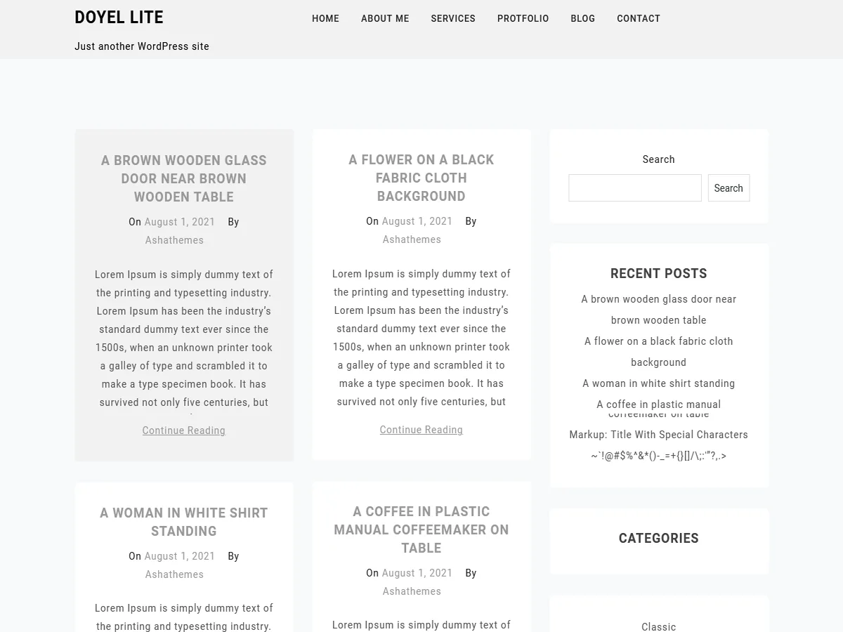 Doyel Lite web sitesi teması önizlemesi