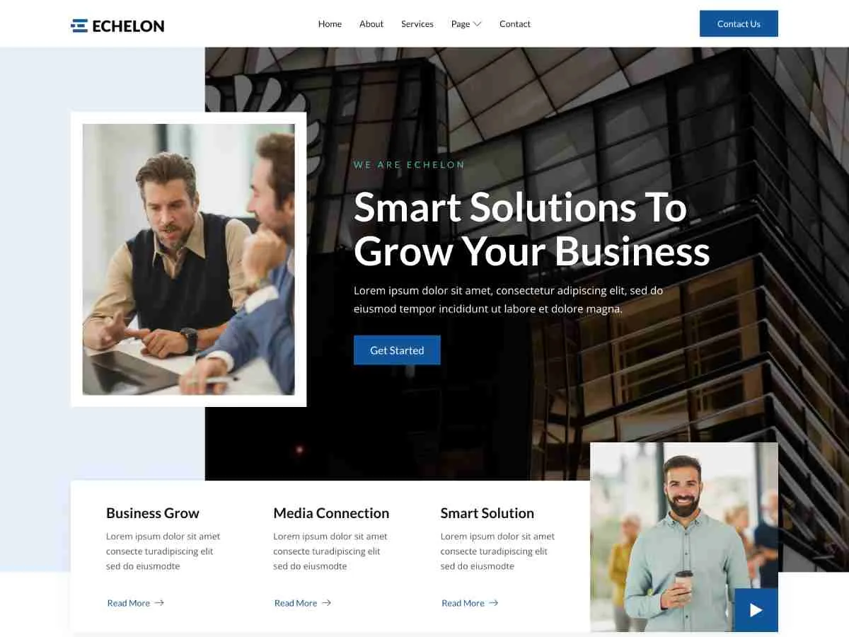 Echelon FSE kurumsal web sitesi teması önizlemesi
