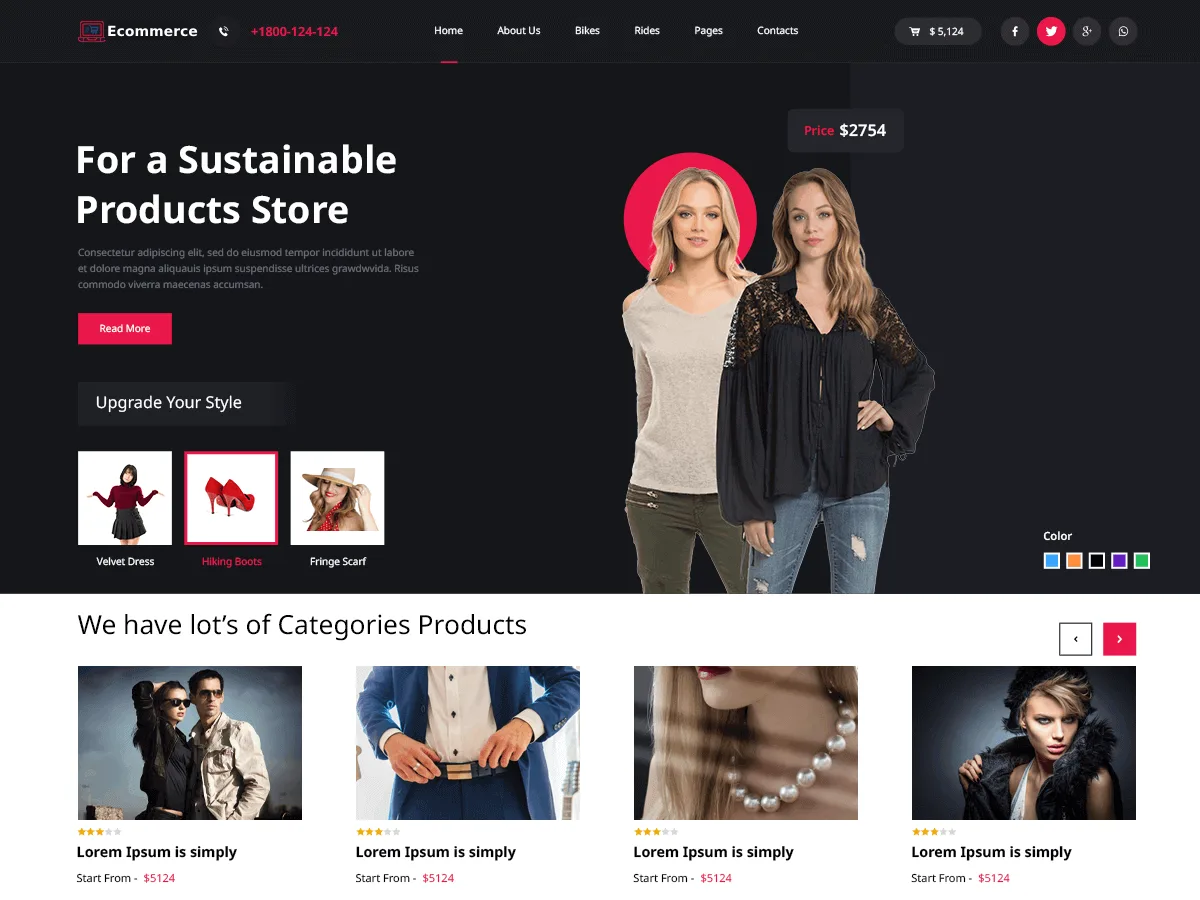 Ecommerce Bazaar web sitesi teması önizlemesi