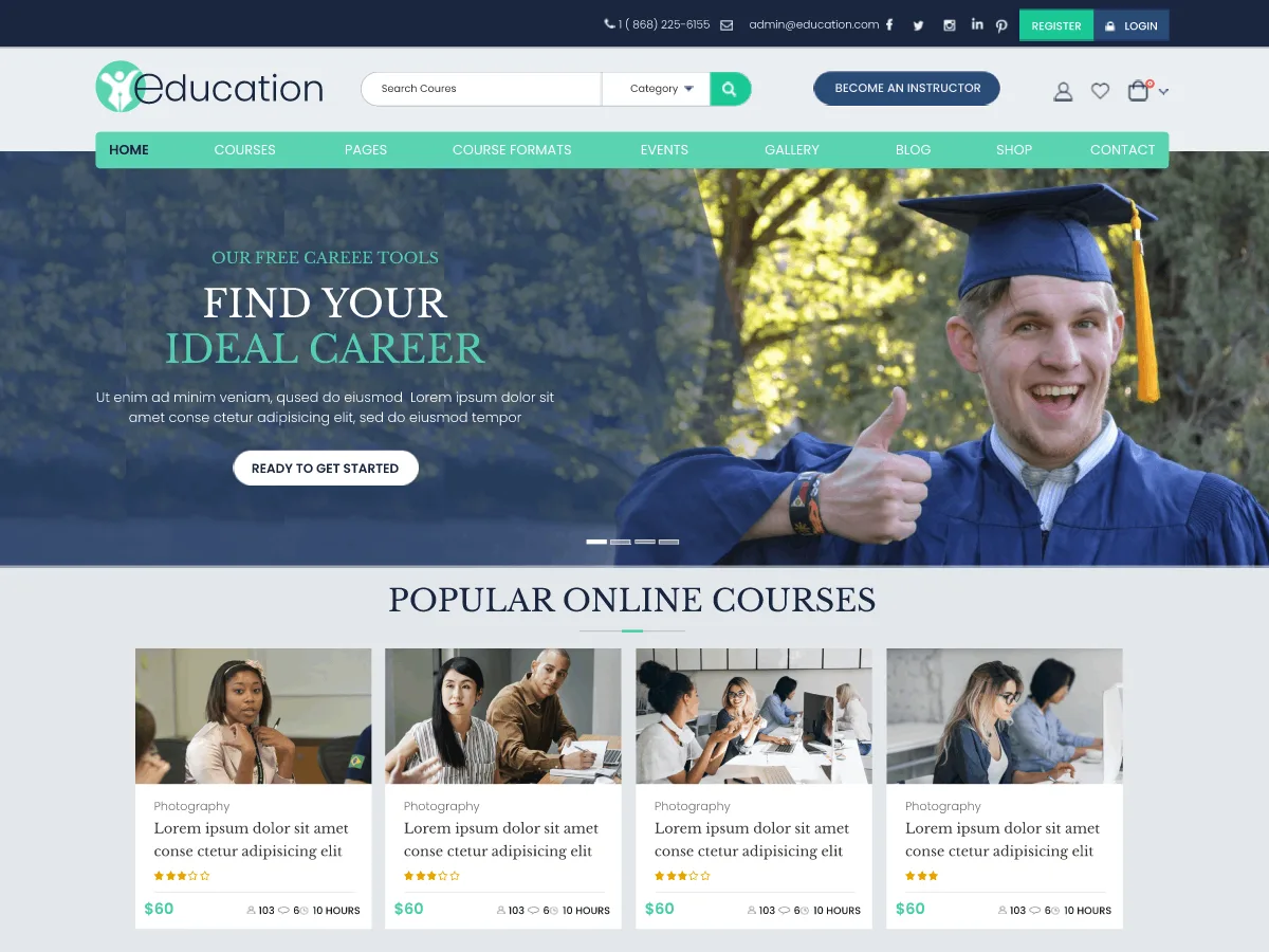 eLearning Education eğitim teması önizlemesi