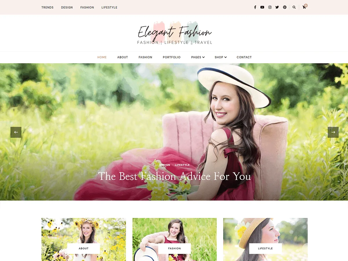 Elegant Fashion web sitesi teması önizlemesi