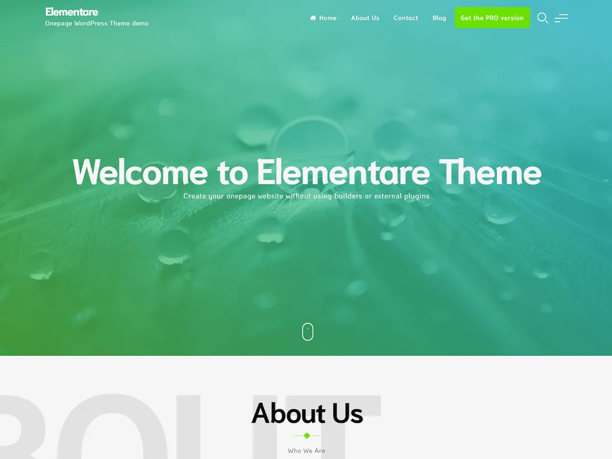 Elementare web sitesi teması önizlemesi