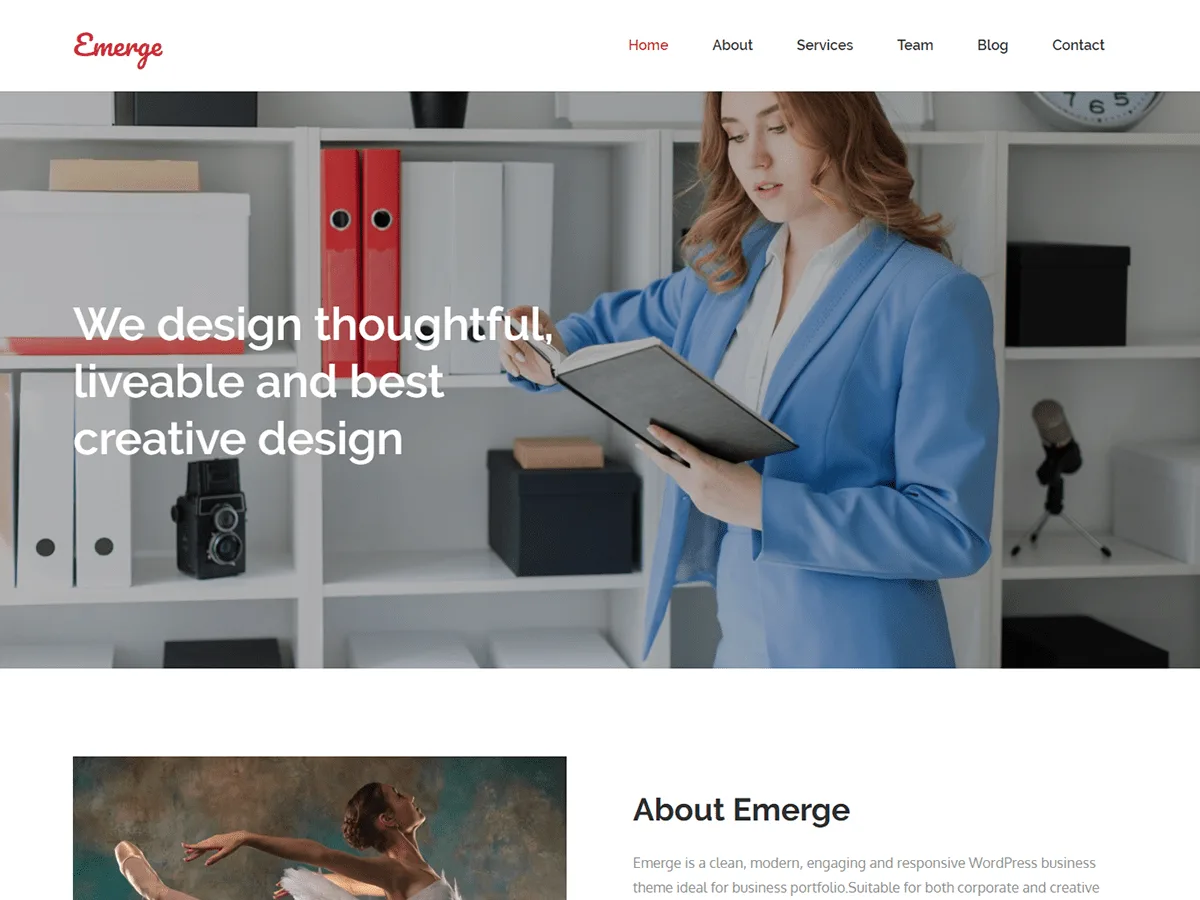 Emerge web sitesi teması önizlemesi