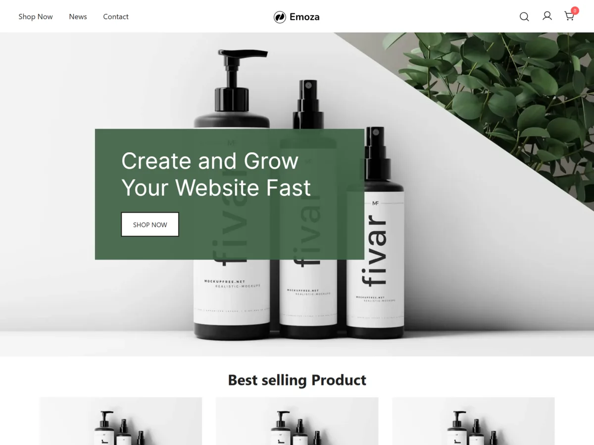 Emoza WooCommerce web sitesi teması önizlemesi