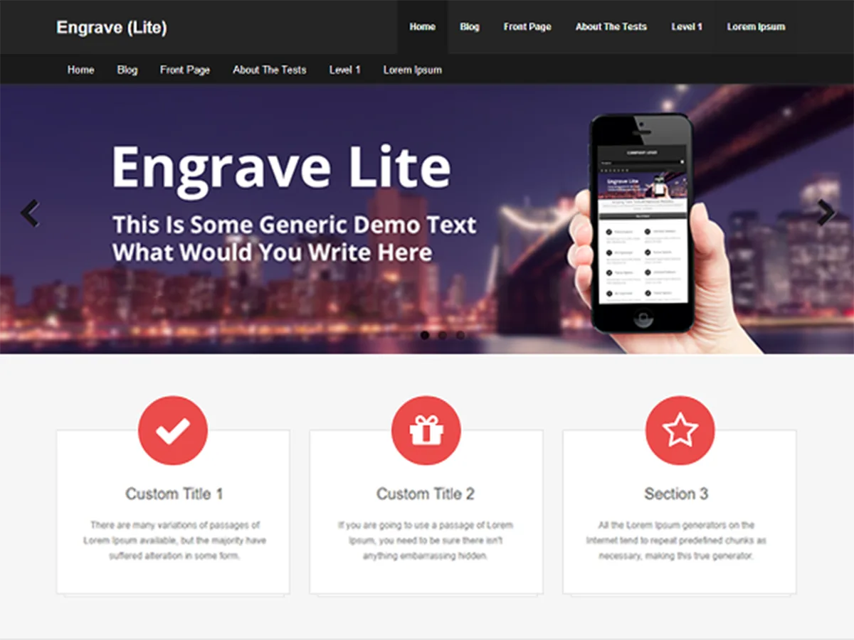 Engrave (Lite) web sitesi teması önizlemesi
