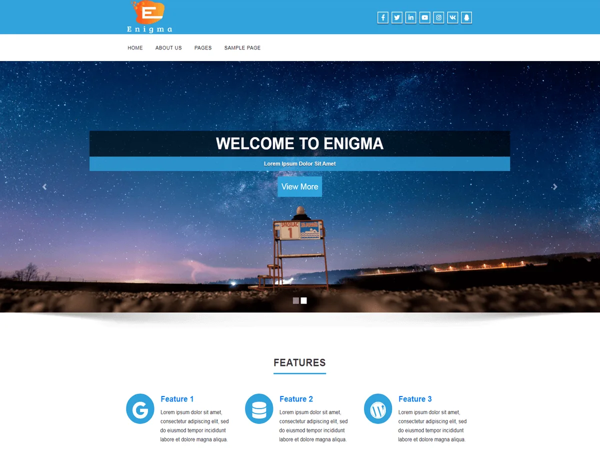 Enigma WordPress theme – multipurpose responsive design