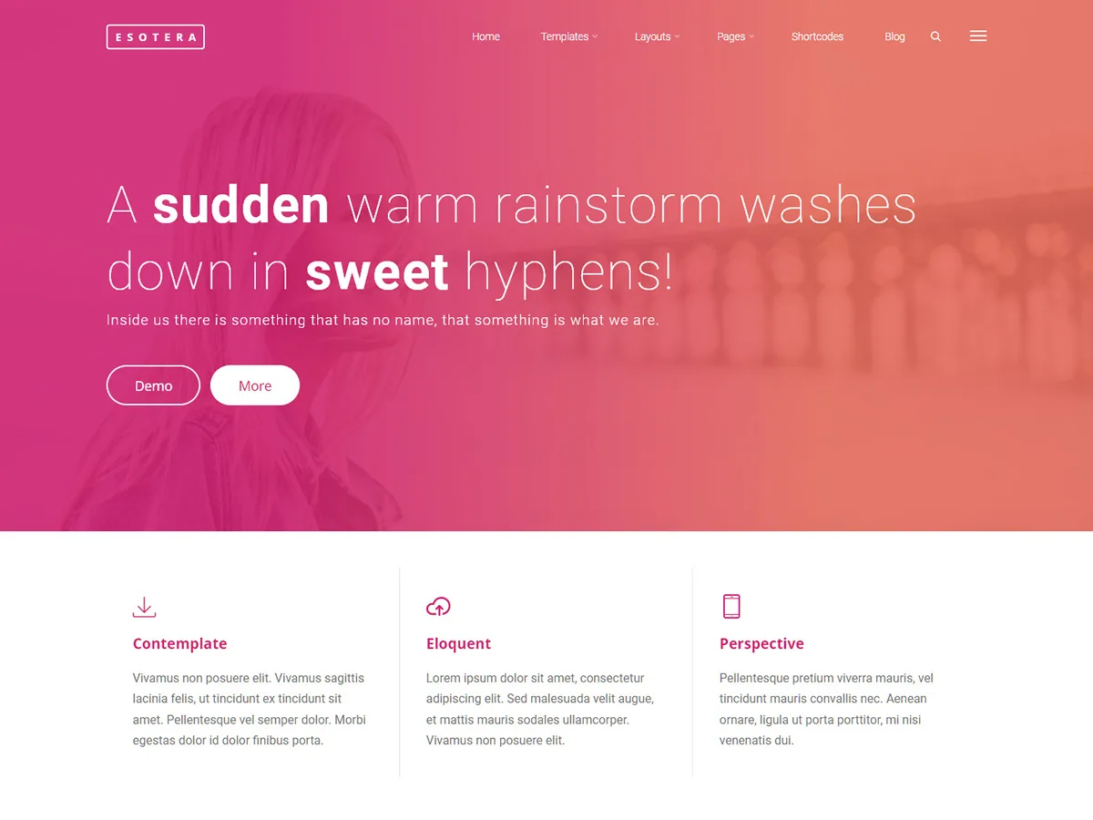Esotera web sitesi teması önizlemesi