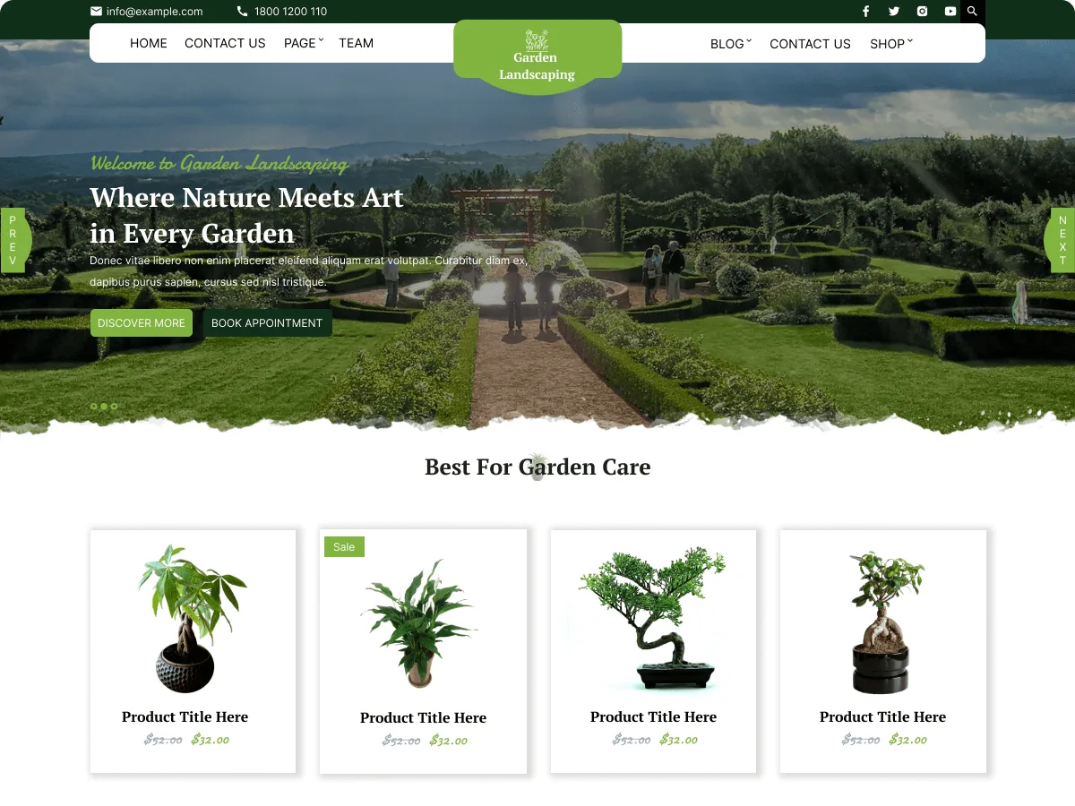 Expert Gardener web sitesi teması önizlemesi