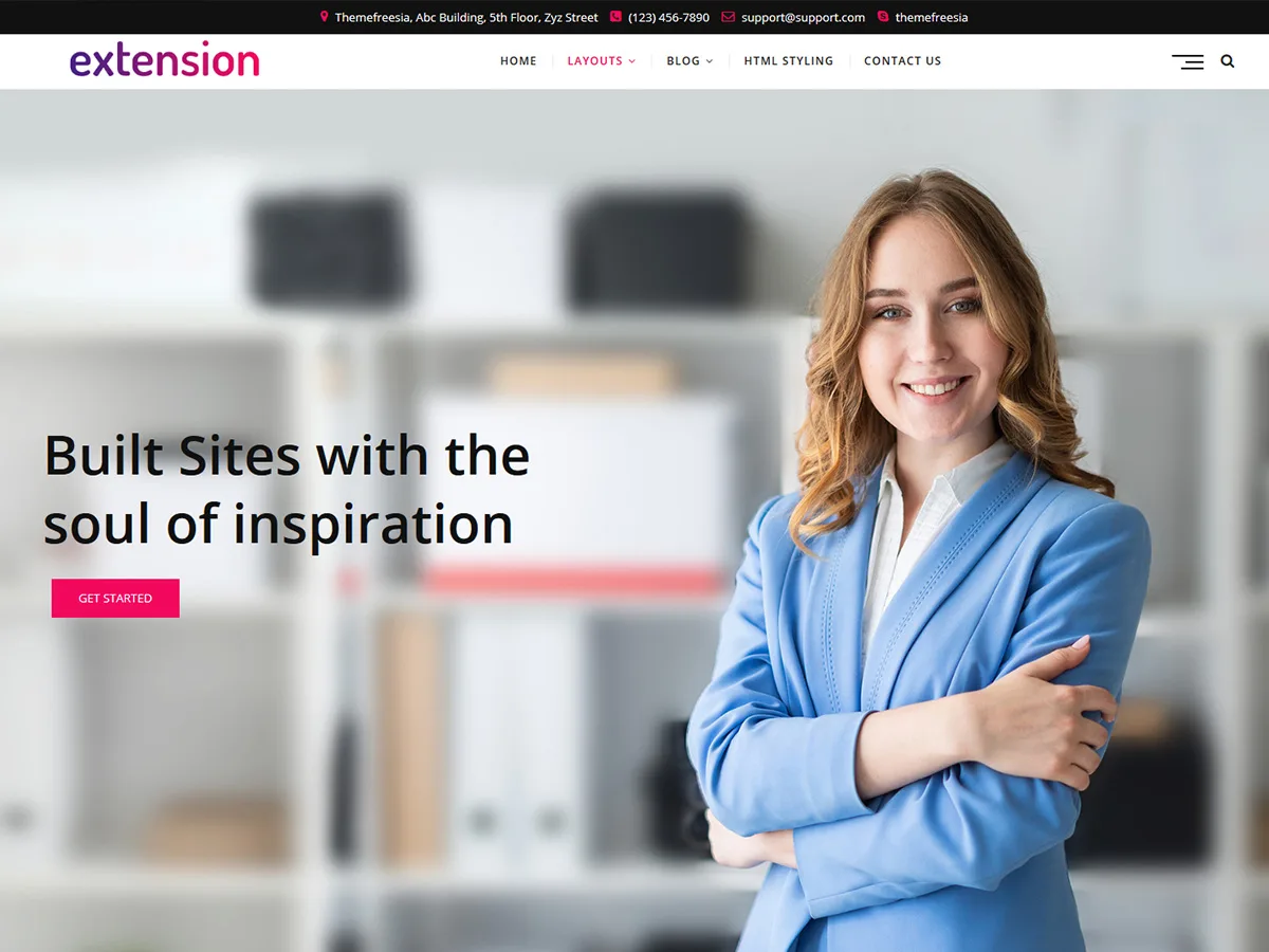 Extension web sitesi temasının örnek görünümü