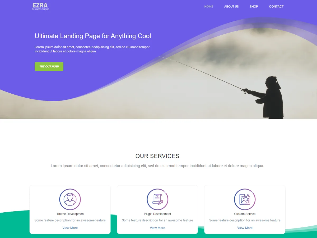 Ezra web sitesi teması önizlemesi