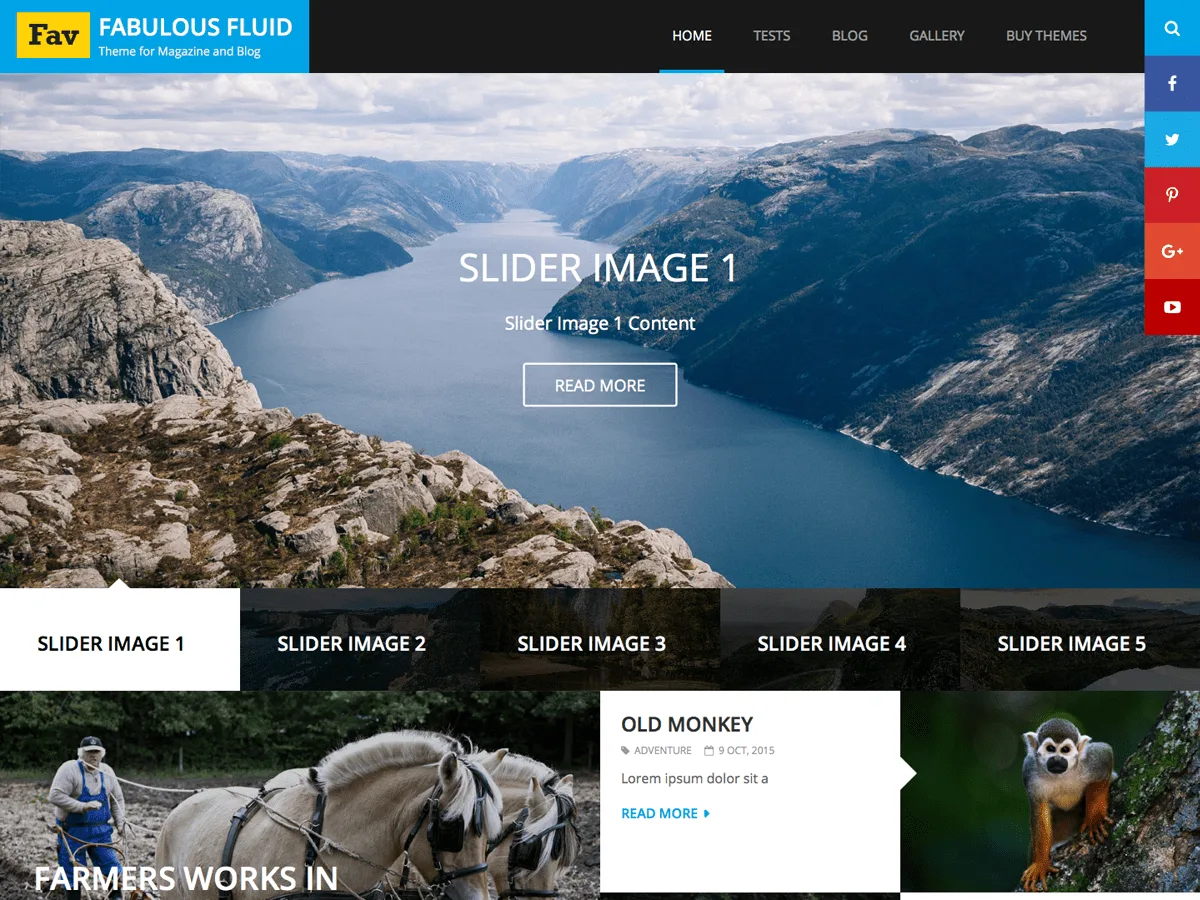 Fabulous Fluid web sitesi teması önizlemesi