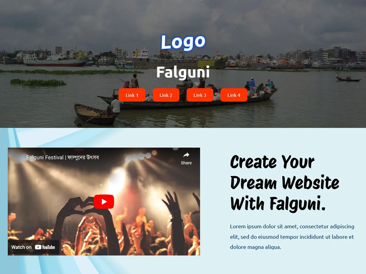 Falguni web sitesi temasının duyarlı tasarımı