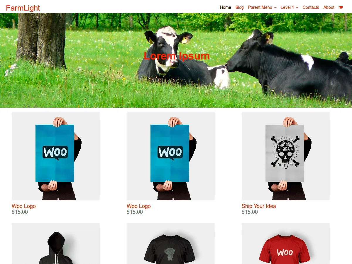 FarmLight web sitesi teması önizlemesi