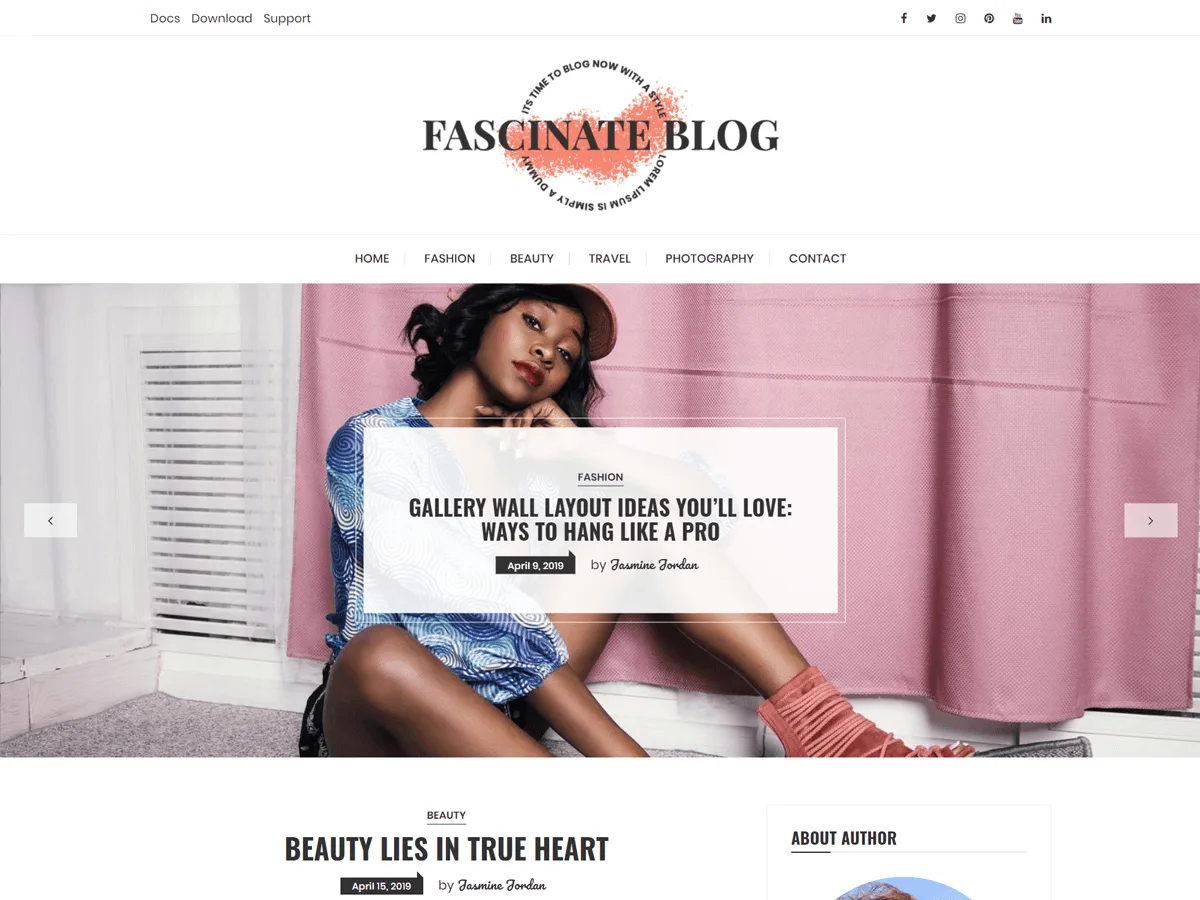 Fascinate blog teması önizlemesi