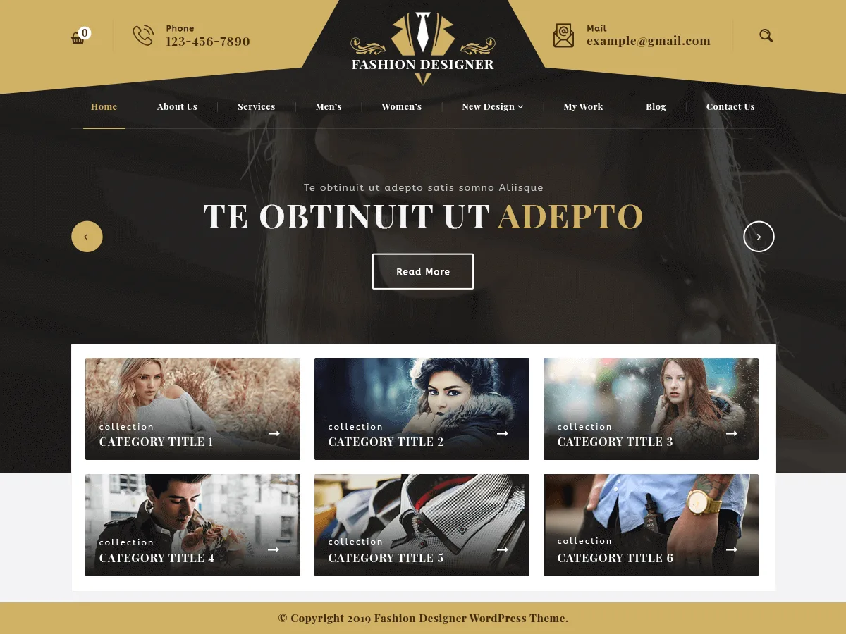 Fashion Designer web sitesi teması ile moda odaklı bir web sitesi tasarımı