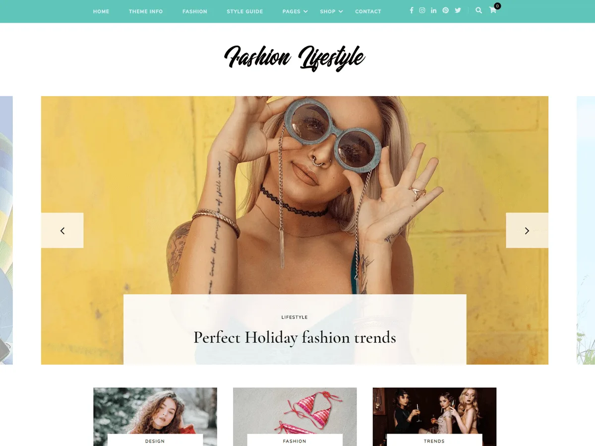Fashion Lifestyle web sitesi teması önizlemesi