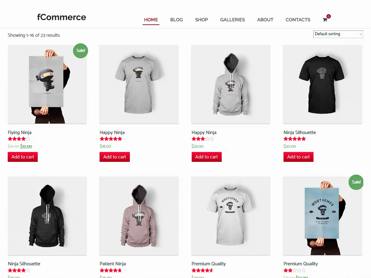 fCommerce e-ticaret web sitesi teması görseli